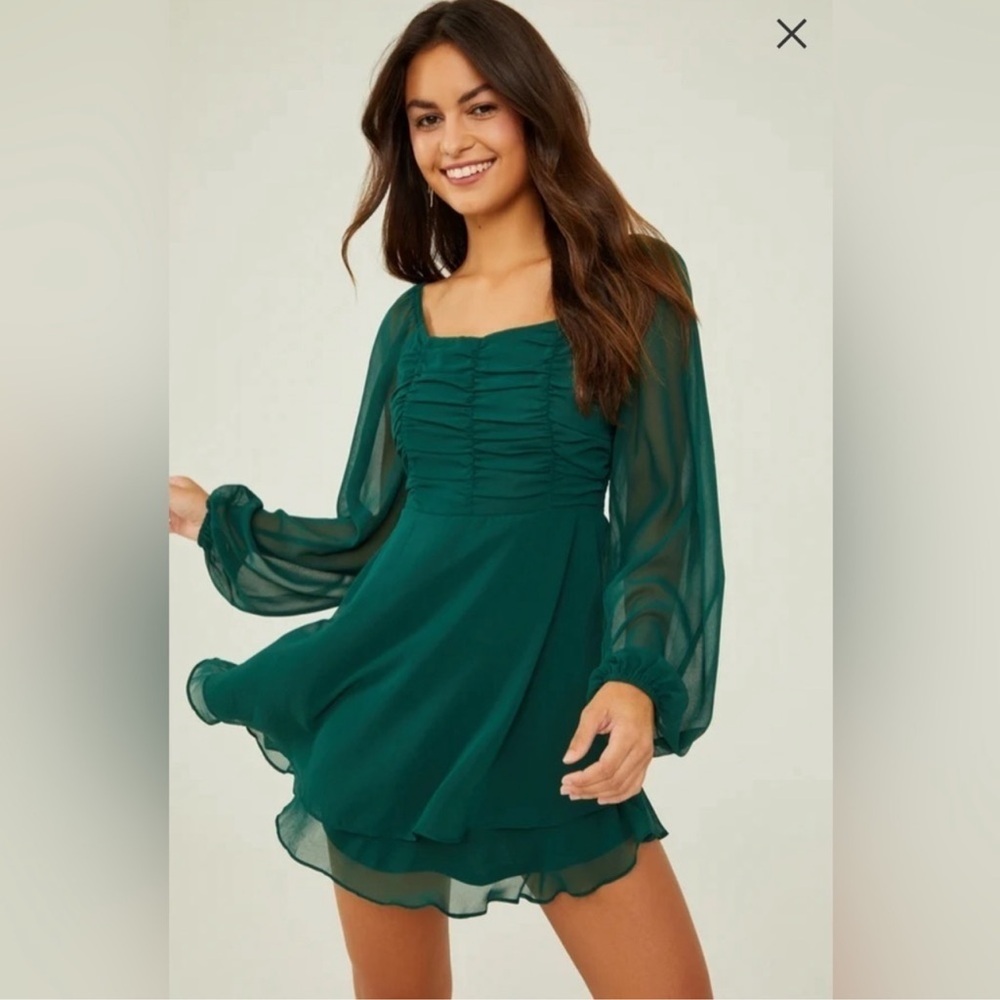 Altar'd State Lori Fit Flare Lori Long Sleeve Dress